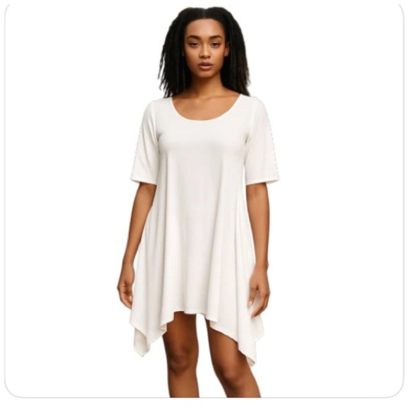 Sympli Women's Knee-Length Asymmetrical Tunic/Dress. Size 8. White - Picture 2 of 13